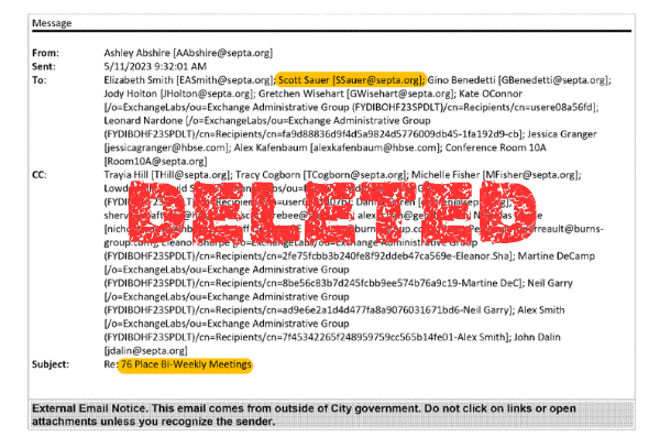 SEPTA Officials Deleted 76 Place&nbsp;Records